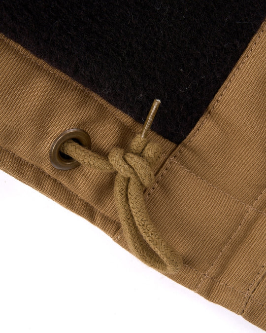 Hem Drawcord Detail on the Pike Brothers 1943 N1 Deck Jacket in Desert Tobacco Brown