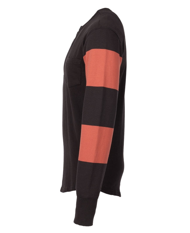 Side view of Pike Brothers 1950 Racing Jersey Sprocket in Orange on white background