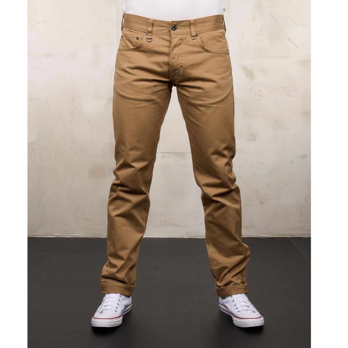 Pike Brothers 1963 Roamer Pant Leesville Sand men’s fit image worn front view with casual styling