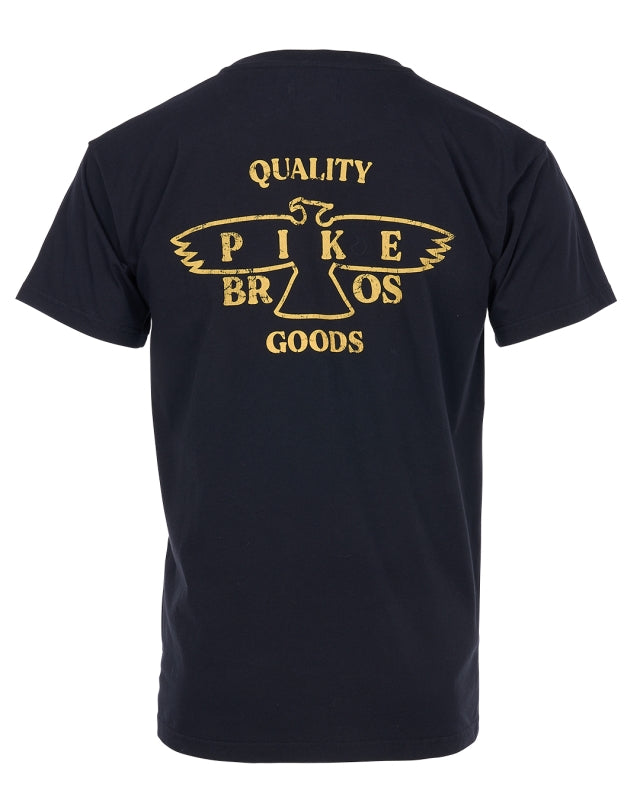 Pike Brothers 1969 Sports Tee Eagle in Black – back view on white background