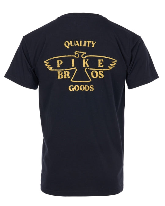 Pike Brothers 1969 Sports Tee Eagle in Black – back view on white background