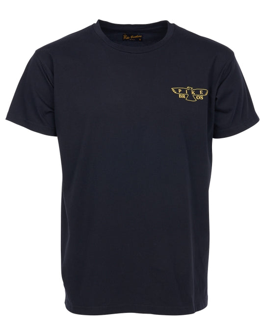 Pike Brothers 1969 Sports Tee Eagle in Black – front view on white background, no model