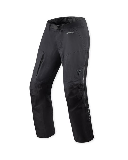 Front view of REV’IT Component 3 H2O motorcycle pants in black