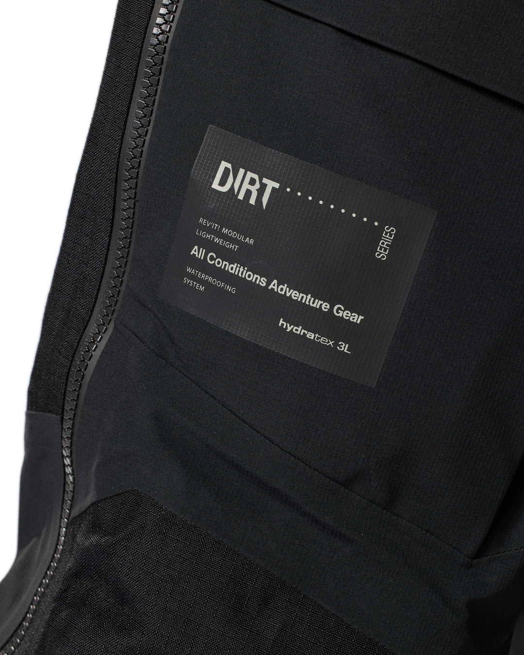 Side zip detail while worn on REV’IT Component 3 H2O motorcycle pants