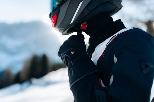 Rider wearing REV'IT! Freedom H2O Heated Gloves