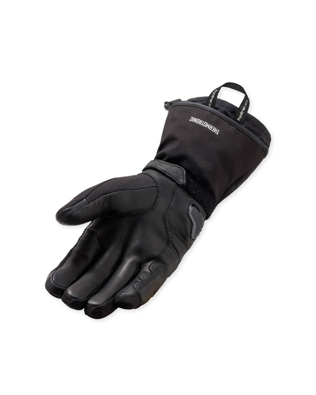REV’IT! Liberty 2 H2O Ladies Heated Motorcycle Glove in black, palm view.
