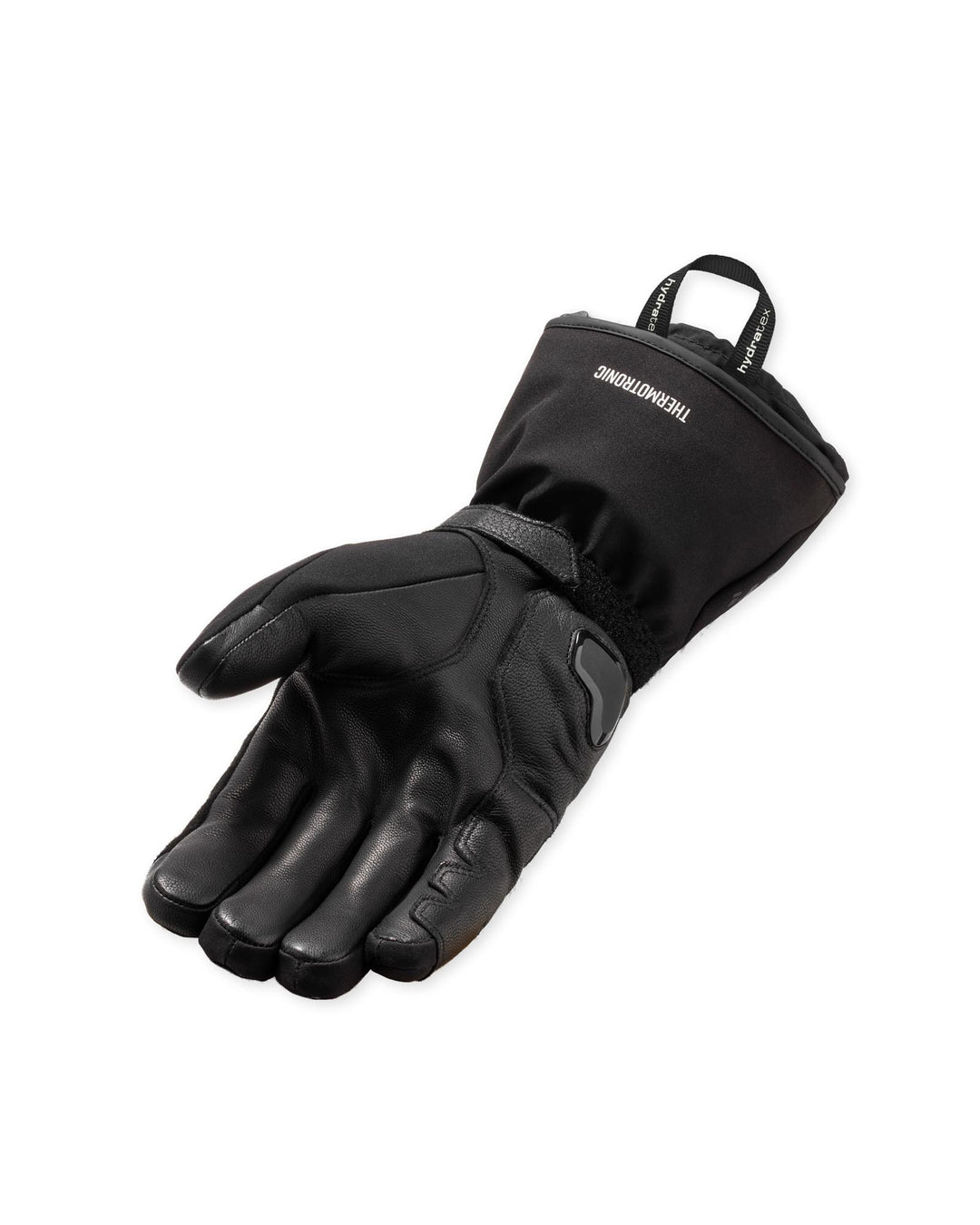 REV’IT! Liberty 2 H2O Men’s Heated Motorcycle Glove in black, palm view.
