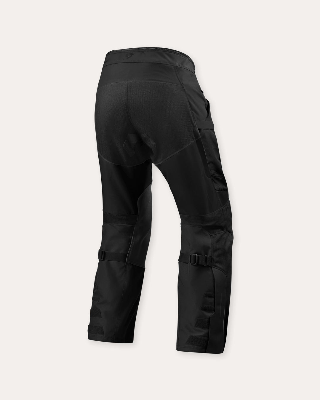REV'IT! Sand 5 H2O black motorcycle trousers rear angled view – waterproof adventure riding pants with CE protection