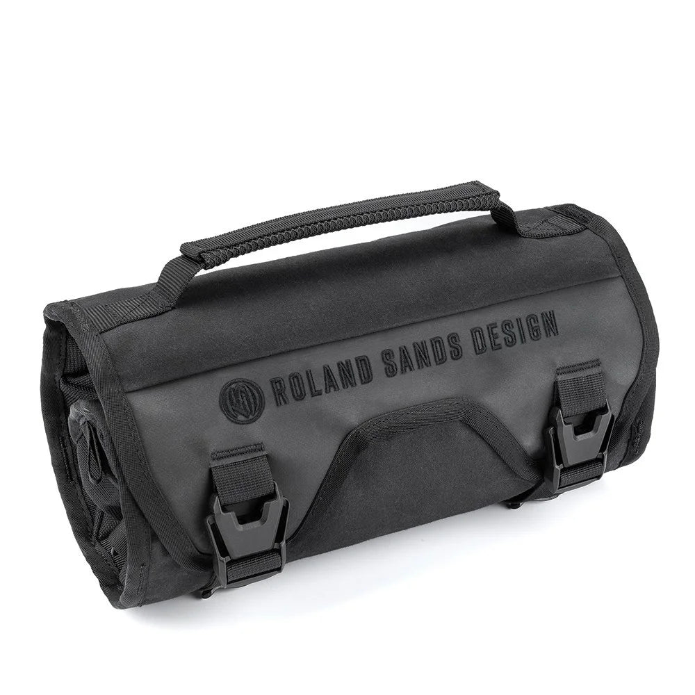 Roland Sands Design x Kriega Tool Roll Roam in Black with buckle straps – Machinehead Moto