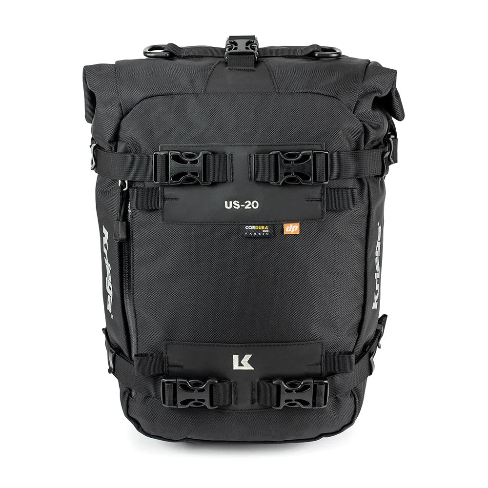 Kriega US-20 Drypack front view in black with branding on a white background
