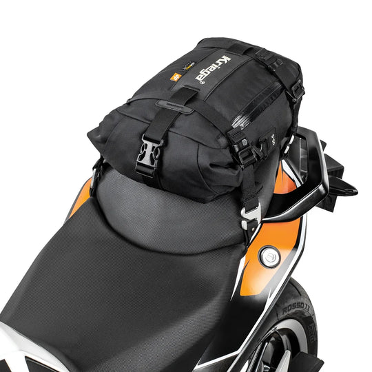 Kriega US-5 Drypack motorcycle tail bag mounted on KTM seat