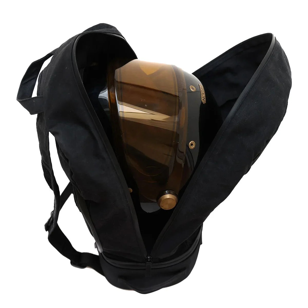 Black Backpack Tailbag with helmet