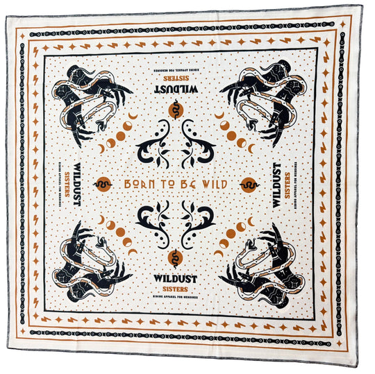 Wildust Sisters Born Wild scarf showing the cream side of the reversible print