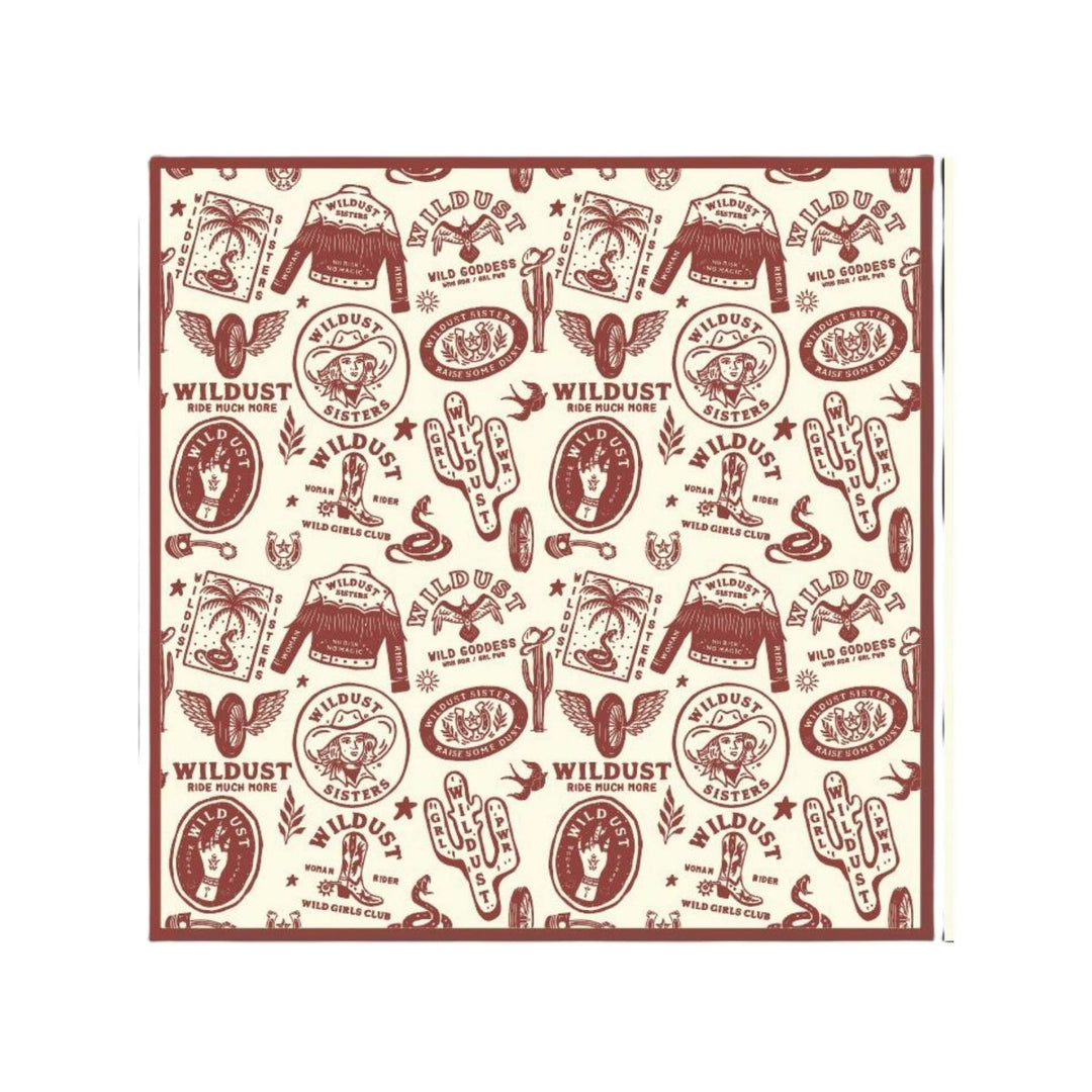 Wildust Sisters Wild Spirit motorcycle scarf red graphic print flat product view