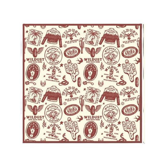 Wildust Sisters Wild Spirit motorcycle scarf red graphic print flat product view