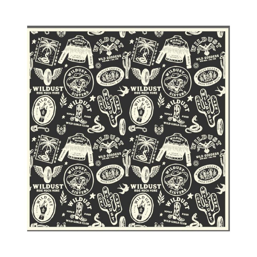 Wildust Sisters Wildspirit scarf grey graphic print flat lay product view