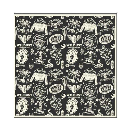 Wildust Sisters Wildspirit scarf grey graphic print flat lay product view