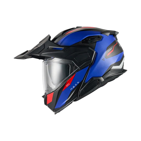 Nexx-X-Life-Country-Adventure-Helmet-Terra-Blue-Red-Shell-Visor-Closed-Black-Peak