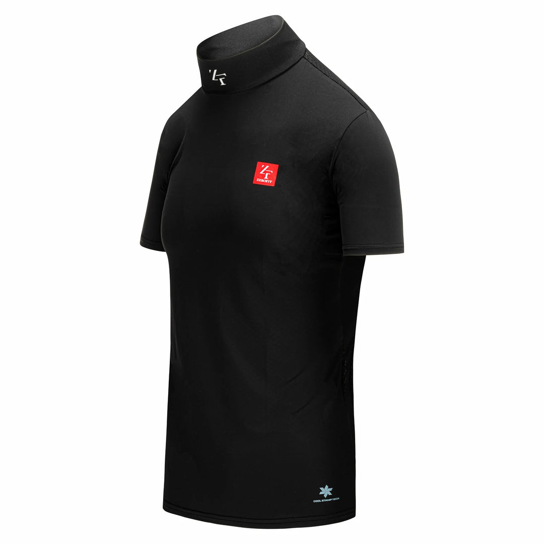 Zerofit IceSkin short sleeve base layer black three quarter front view