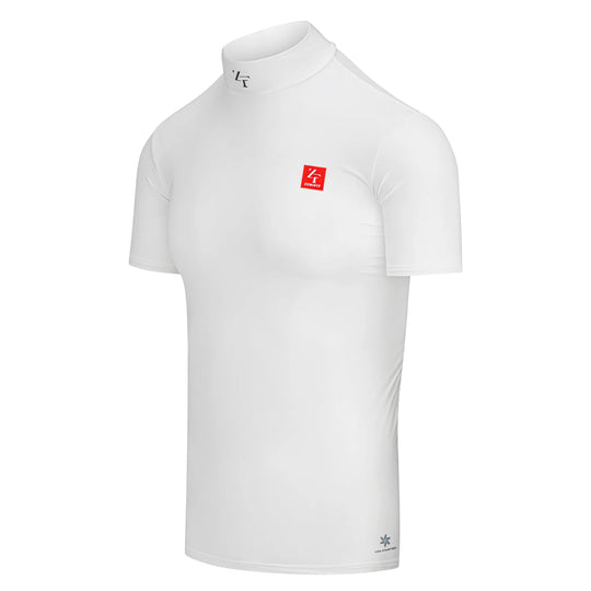 Zerofit IceSkin short sleeve base layer in white three quarter front view